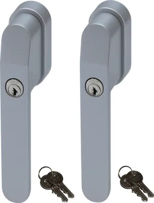 Produktbild von ABUS FG400 Abschließbarer Fenstergriff Silber, gleichschließend im Set 2 Stück