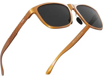 Imagen del producto de Gafas de sol polarizadas para hombre, con montura de metal Al-Mg, ultraligeras, protección UV400, categoría 3, color naranja/gris