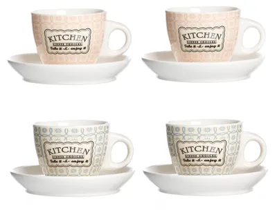 Obrázek produktu pro Ritzenhoff Sada 4 retro šálků na espresso 80 ml s podšálkem Blue Rose Mocha