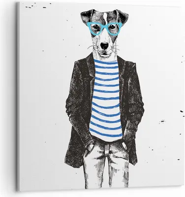 Produktbild von Bild auf Leinwand - Leinwandbild - Hund Abstraktion - 50x50cm - Wand Bild - Wanddeko - Wandbilder - Leinwanddruck - Bilder - Kunstdruck - Wanddekoration - Leinwand bilder - Wandkunst - AC50x50-3848