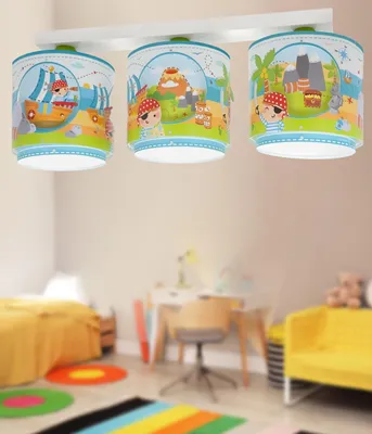 Immagine prodotto di Plafoniere a 3 luci per bambini Pirate Island L'isola Dei Pirati