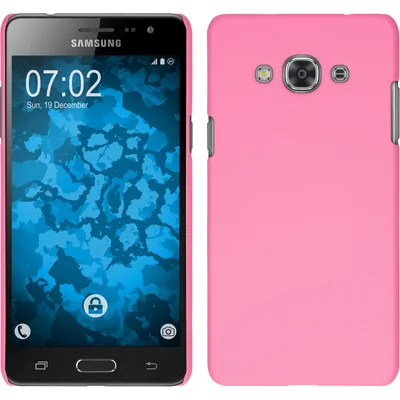 Produktbild von PhoneNatic Case kompatibel mit Samsung Galaxy J3 Pro - Hülle rosa gummiert Hard-case Cover