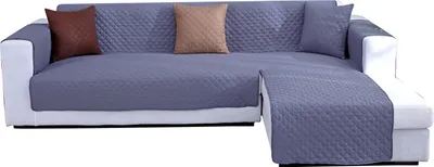 Produktbild von Sofabezug L-Form Sofaschoner Universal Wasserdicht Reversibel Gesteppte Gepolsterter Sofaschutz Sofaüberwurf, Länge: 240cm, Grau
