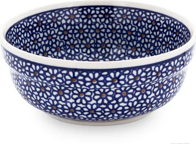 Produktbild von Original Bunzlauer Keramik 500 ml runde Schüssel Schale mit Muster im Inneren Ø15,7 cm Dessertschale Müslischale Kompttschale [Form 3] im Design 120