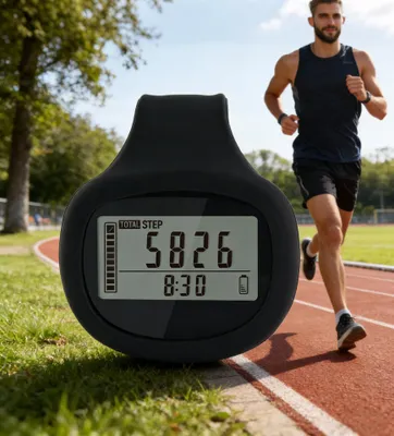 Produktbild von MODFU Schrittzähler, 3D Sensor Schrittzähler Digital Pedometer Fitness Tracker Speicherfunktion Kalorienzähler Bewegungsmesser Aktivitätszähler