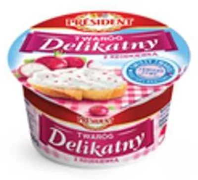 Zdjęcie produktu dla President Twaróg Delikatny z Rzodkiewką 150g