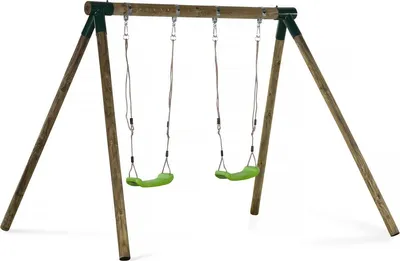 Image de Portique bois "Eden" - Avec 2 balançoires.