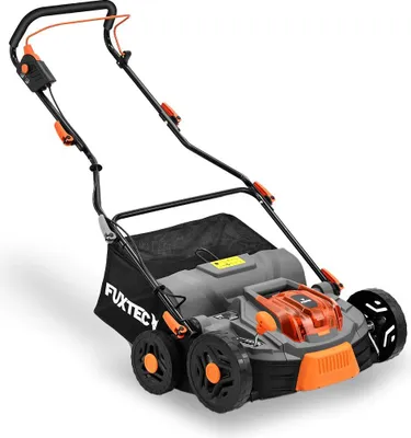 Produktbild von FUXTEC 40V Akku Vertikutierer FX-E2VE38SET - 38cm Schnittbreite | 11Kg | 2x20V | 2in1 Vertikutieren und Lüften | 45L Grasfangkorb | Höhenverstellbar