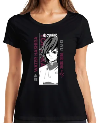 Obrázok produktu pre Zabíjačka démonov Giyu Tomioka Water Hashira Anime Gift Manga Dámske tričko, čierna, L