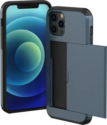 Image de imoshion Coque arrière avec porte-cartes pour l'Apple iPhone 12 (Pro) - Bleu foncé