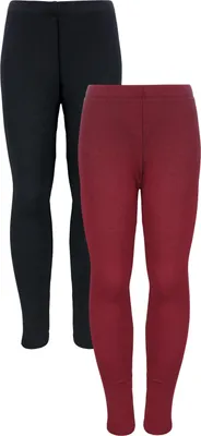 Produktbild von TupTam Mädchen Leggings 2er PACK Winterleggings Thermo Hohe Taille Leggins Gefüttert Fleece, Farbe: 2er Pack Schwarz / Weinrot, Größe: 158