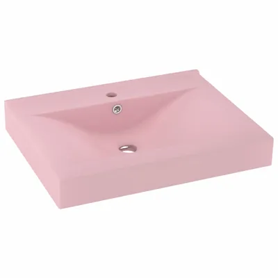 Immagine prodotto di vidaXL Lavabo con foro per rubinetto rosa opaco 60x46 cm in Vetroceramica