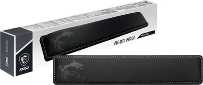 Zdjęcie produktu dla MSI VIGOR WR01 Podkładka pod nadgarstki do klawiatury "Czarna z ikonicznym wzorem smoka, chłodząca pianka z pamięcią kształtu, antypoślizgowa gumowa podstawa, pochylony kształt, akcesorium dodatkowe do klawiatury z serii VIGOR, kompatybilne z większością klawiatur do gier