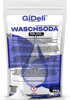 Produktbild von Waschsoda 1kg Natriumcarbonat Na2CO3 Kalziniert Waschmittel Waschpulver GiDeli
