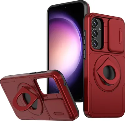 Produktbild von Für Samsung Galaxy S23 FE MagSafe Schock Ring Kamera Schutz Schutzhülle Cover Handy Hülle Tasche Case Rot