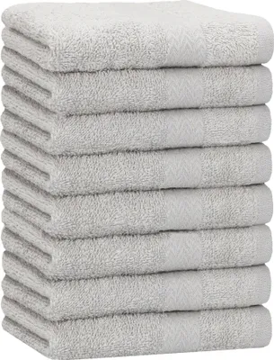 Produktbild von Betz 8 Stück Handtücher 50x100 cm PREMIUM  100% Baumwolle  Farbe: silber