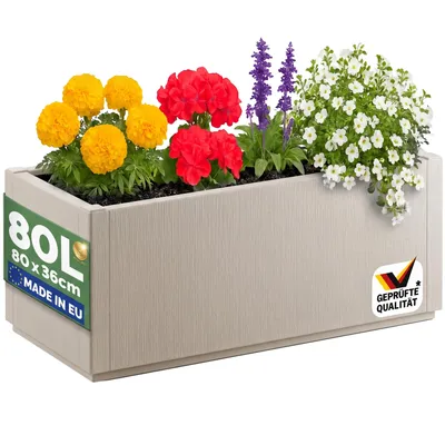 Immagine prodotto di CASARIA® Fioriera da Esterno Ethica in Plastica 80L 80x36x35cm