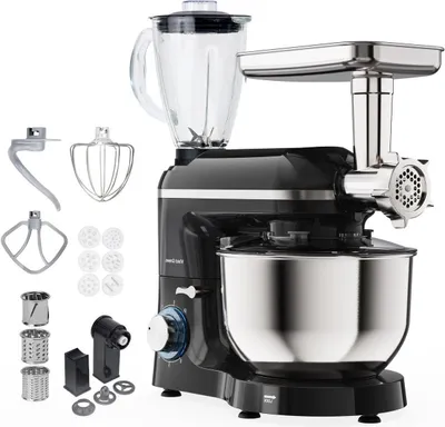 Imagen del producto de Procesador de alimentos - Batidora de cocina - Licuadora - Batidora - Motor de 2000W - Tazón de acero inoxidable de 6,2 litros