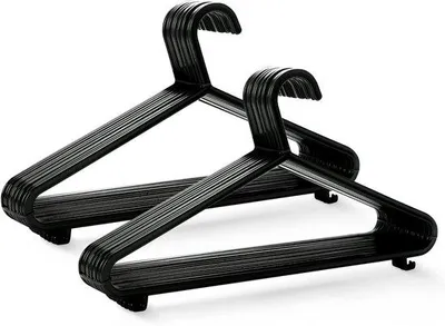 Produktbild von Kleiderbügel schwarz stark Kunststoff 37,5cm breit