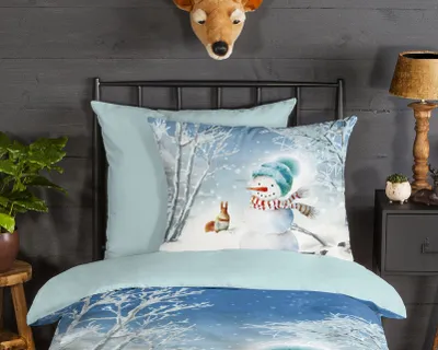 Produktbild von Good Morning Flanell-Bettwäsche-Garnitur Cold Farbe Multi Größe 135x200+80x80