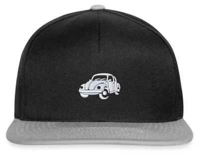 Produktbild von Spreadshirt Volkswagen VW Beetle Stickmotiv Snapback Cap, One size, Schwarz/Grau