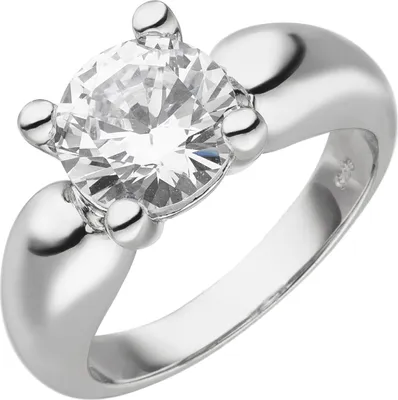 Produktbild von Gr. 50 - Damen Ring 925 Sterling Silber 1 Zirkonia Silberring