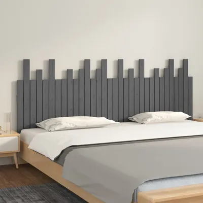 Produktbild von The Living Store Wand-Kopfteil Grau 204x3x80 cm Massivholz Kiefer