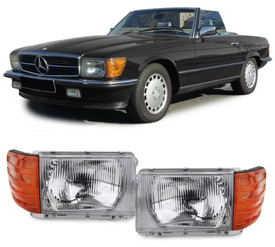 Für Mercedes SL R107 SLC C107 Scheinwerfer Set ohne LWR 6 polig Rechts + Links in der Farbe von Carparts-Online GmbH
