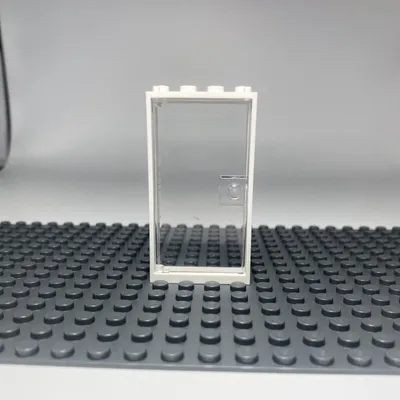 Image de LEGO® 1x4x6 Portes Transparent et cadre blanc pour maison, bâtiment NOUVEAU ! Quantité 50x