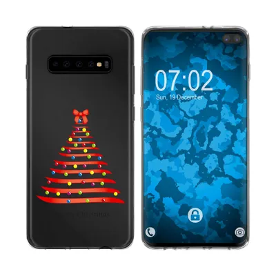 Produktbild von PhoneNatic Case kompatibel mit Samsung Galaxy S10 Plus Silikon-Hülle X Mas Weihnachten Weihnachtsbaum M1