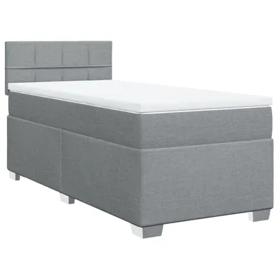Obrázek produktu pro vidaXL Postel Boxspring s matrací Světle šedá 90x190 cm Látka