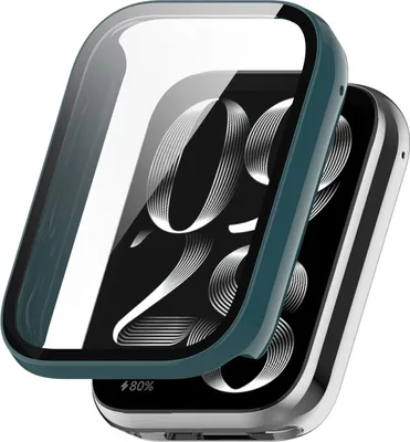 Image de Étui de protection en plastique PC + verre trempé H9 vert pour Xiaomi Smart Band 9 Pro