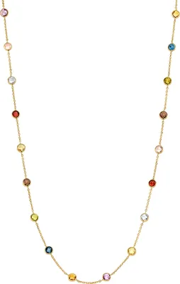 Produktbild von Armkette mit Farbsteinen Ankerkette 1,1 mm 19 cm 585-14 Karat Gold