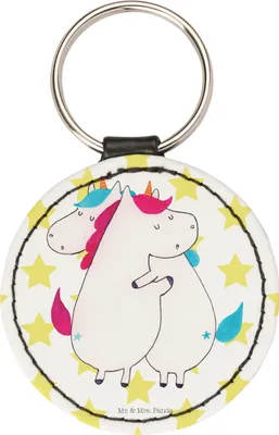 Produktbild von Mr. & Mrs. Panda Anhänger Einhörner Umarmen - Weiß - Geschenk, Freundin, Familie, Taschenanhänger, Liebe, schlüsselbund, Taschenbaumler, BFF, Schlüsselanhänger, schlüssel