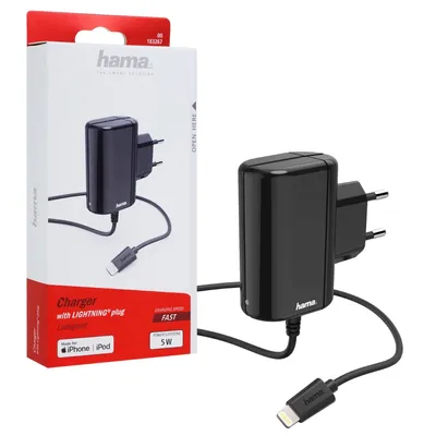 Produktbild von Hama 1m Schnell Ladegerät 5W/1A für Apple iPhone 11, 12, 13, Pro Max fast charge