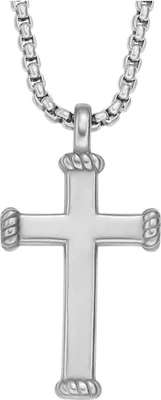 Produktbild von Fossil JF04401040 Herren Collier Kreuz Edelstahl Silber 56 cm