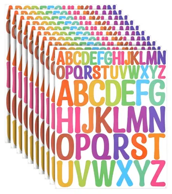 Buchstabenaufkleber 520 Stück, bunt, Vinyl, selbstklebend, 10 Blatt