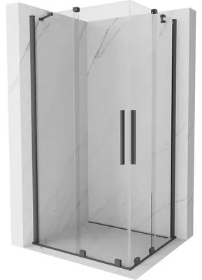 Obrázek produktu pro Mexen Velar Duo posuvná sprchová kabina 90 x 80 cm, transparentní, kartáčovaná gun gray - 871-090-080-02-66