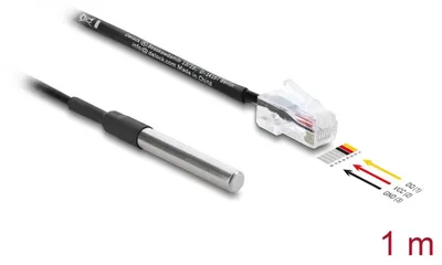 Image de DeLOCK 91384, 1 m, RJ-45, mâle, noir, polytétrafluoroéthylène (PTFE), -40 à 150 °C