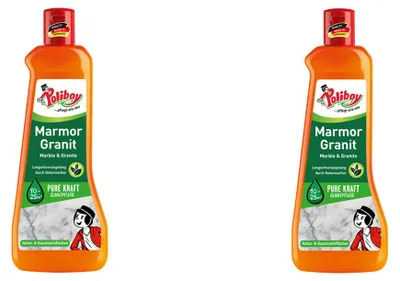 Produktbild von Poliboy Marmor & Granit Pflege 2er Set - 1L, Inhalt jeweils 500ml - streifenfreier Glanz mit Langzeitversiegelung