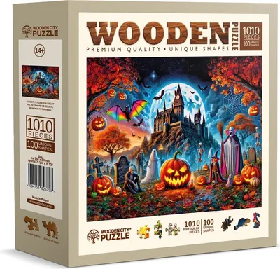 Image de WOODEN CITY Puzzle en bois citrouille d'Halloween 1010 pièces