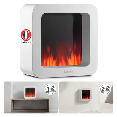 Image de KAMINIO Cheminée de table électrique MIA L - Cheminée de table électrique décorative avec effet de flammes en 3D, dotée d'une batterie longue durée pour une utilisation portable - Blanc, Image générée par une IA