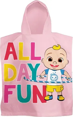 Immagine prodotto di Cocomelon - "Playtime!" Asciugamano con cappuccio per bambini AG3932 (taglia unica) (Rosa)