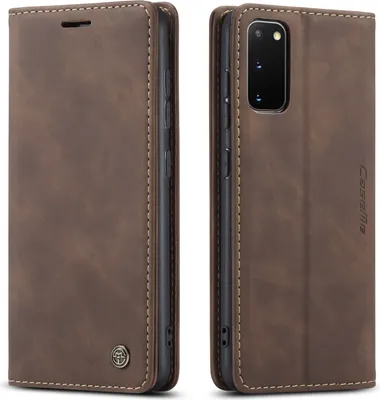 Produktbild von Samsung Galaxy S20 Hülle, LaimTop Retro Kunstledertasche mit Standfunktion Schutzhülle für Samsung Galaxy S20 Kaffee