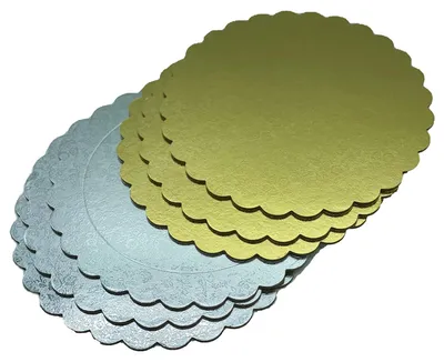 Kuchenboden-Set, Gold/Silber, 3 mm Karton, 31 cm, rund