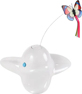 Produktbild von Katzenspielzeug 1 Stück, Elektrisches Flatterndes Rotierendes Kätzchenspielzeug Mit Schmetterlingen, Weiß