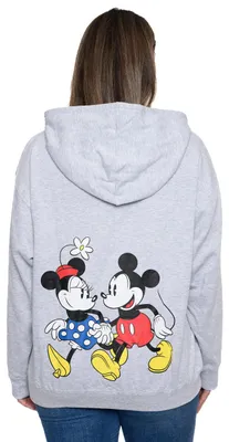 Productafbeelding van Disney dameshoodie, met opdruk van Mickey en Minnie Mouse, met rits