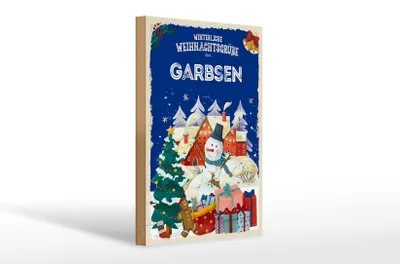 Produktbild von Holzschild Weihnachtsgrüße aus GARBSEN Geschenk 20x30cm