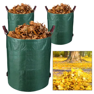 Immagine prodotto di TolleTour sacchetto da giardino in polipropilene XXL sacchetto per foglie sacchetto da giardino per compost 272L 3X