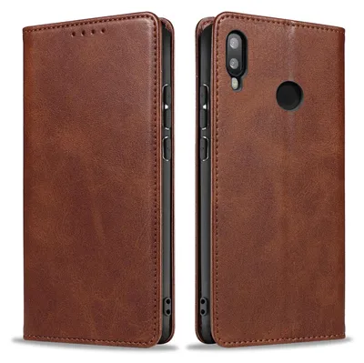 Produktbild von Handyhülle für Huawei P30 Lite Kunstleder Flip Cover Hülle Klapphülle Case Kartenfach Farbe: Dunkelbraun